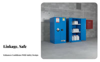 Cabinet Impact-Resistant-Resistant Risky Material Cabinet Double Lock System Yellow Risky Material Locker for Lab Technicians, Research Facility