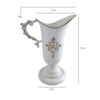 Trophy Vase Farmhouse Vase with Handles Decorative Urn for Florists, Table Centerpieces