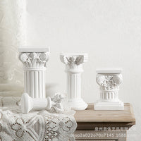 Nordic Resin Roman Column Candle Holder with Angel Figurine