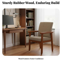 Upholstered Dining Armchair Thick Cushioning Fabric Dining Armchair for Students
