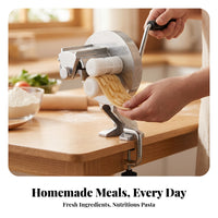 Hand Crank Pasta Machine Aluminum Alloy Kitchen Tool Black Grip
