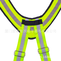 跨境 X型可悬挂工具袋减轻负重的荧光绿反光条背带Tool suspender