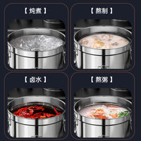 304 Stainless Steel Commercial Soup Pot with Lid, 5L+
