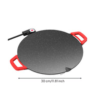 Fast Heating Maifan Stone Electric Pan Easy to Clean Round Electric Grill Multi-Purpose for Party, Gathering