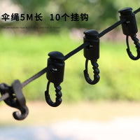 Portable Windproof Outdoor Clothesline with Adjustable Hanging Rope and Clips