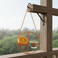 Hanging Bird Feeder Easy to Hang Metal Bird Feeder Decorative Design for Balcony