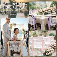 2pcs Newlywed Wedding Chair Back Decor, Vintage Lace Table Decoration for Wedding Ceremony