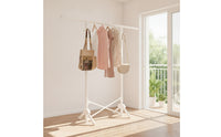 Space-Saving Folding Clothes Rack Foldable Clothes Rack with Adjustable Height Compact unattachedStanding for Bedroom, Laundry Room, Apartment, Balcony