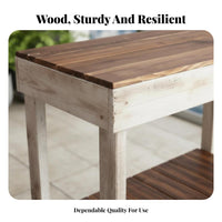 2-Tier Plant Stand Multi-Functional Two-Tier Console Table Sturdy Construction