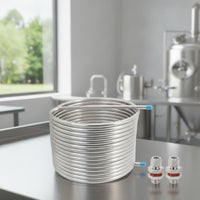 Easy Installation HERMS Coil with Bulkhead Fittings Spiral HERMS Coil Threaded Compact for Homebrewing