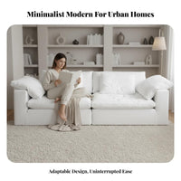 Tofu Block Sofa Removable and cleanable Cover sectional Foam Block Sofa PlushLike Comfort Living Room Furniture for Design connoisseurs, Hosts, Playroom