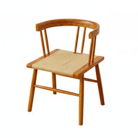 Woven Cord Seat Chair midmid-era Modern Cane rear Chair Boho aesthetic for Renters