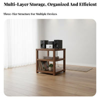 Solid Wood Audio Rack Hand Polished Walnut Amplifier Stand Mortise and Tenon Joinery Wooden Audio Equipment Shelf for Audiophiles