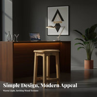 Square Saddle Stool Sturdy Construction Backless Saddle Stool High Load-Bearing Built-in Footrest for Adults, Home Bar, Kitchen