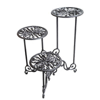 Vintage Cast Iron Three-Tier Rotating Plant Stand