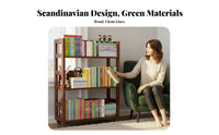 Multi-Tier Mobile Book Organizer Double-Sided Use Mobile Book Cart 360° Rotating Wheels Space-Saving Design for Playroom