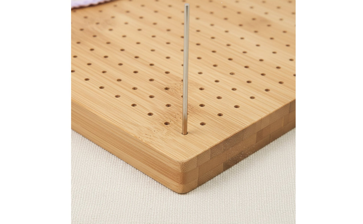 Natural Bamboo Granny Square Blocking Board Long-Lasting Wood Construction Granny Square Blocker Precise Hole Spacing Crochet Blocking Board Stable & Sturdy for Crocheters, Knitters