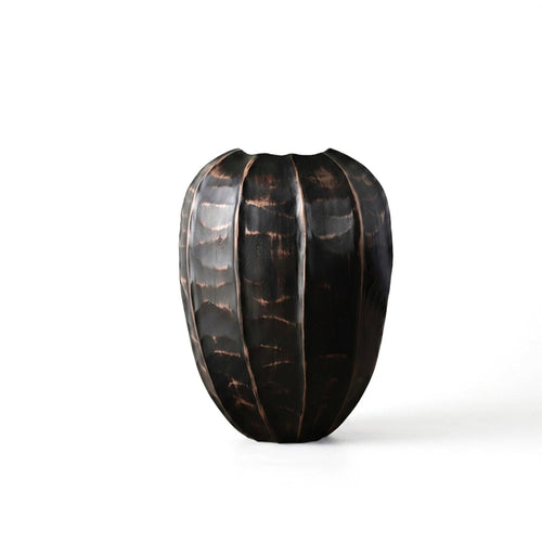 Decorative Vase Hollow Form Wood-Grain Vase Tabletop Flower Holder