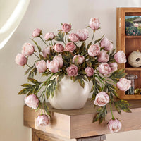 Artificial Vintage Peony Bouquet with Tea Rose