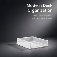 Letter-size Metal Document Tray Stackable, Desk Storage Organiser for Office, Desktop for Professionals, File Holder 1 Layer Black