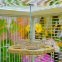 Parrot Foraging Toy Wood Feeding Box, 3 Compartment Parrot Puzzle Feeder and Bird Feeder Toy, Hanging Intelligence Relaxation for Small Birds