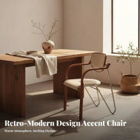 Upholstered Armchair modernist Design Cushioned Fabric Armchair Retro Inspired