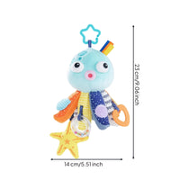 Stuffed Octopus Stuffed Toy Hanging Stroller Toy with Teether Soft Crinkle for Babies, Infants, Newborns