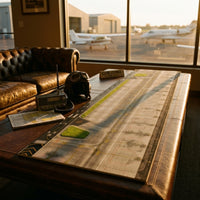 Large-Format Runway Scene Board Printed Aircraft Display Base for Collectors, Hobbyists