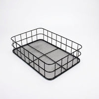 Storage Baskets for Shelves with Stainless Steel Metal Mesh Design, Large for Office Desk and Bathroom Organization