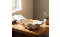 Marbled Scalloped Decorative Bowl Organic Scalloped Bowl Neutral Shell Tray Minimalist for Coffee Table, Living Room