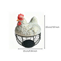 Chicken Egg Basket Farmhouse Style Hen Storage Basket Space Saving Kitchen Decor for Pantry