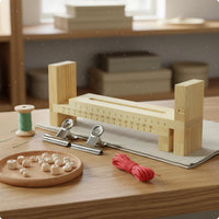 Wooden Bracelet Jig DIY Craft Braiding Frame Clamp Ruler Scale