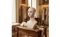 Mannequin Head with Shoulders Realistic Female Mannequin Head Defined Facial Features Display Bust with Shoulders for Cosplayers, Storefronts