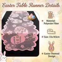 Easter Lace Table Runner Easy to Clean Easter Table Runner Machine Washable House Decoration for Party Hosts, Families, Dining Room, Home, Mantelpiece