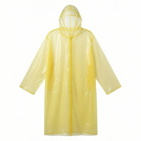 Waterproof Hooded Rain Poncho with Snap Buttons Lightweight Disposable Raincoat with Sleeves Translucent Rain Poncho with Hood One-Size for Commuting