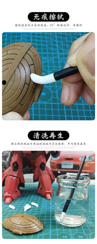 模型渗线旧化擦拭棒高达军事上色工具渗线液棉签棒勾线无痕擦拭笔