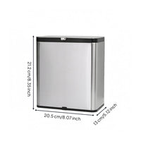 Stainless Steel Trash Container Sliding Lid Wall-Mounted Trash Container Space