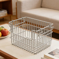 Stainless Steel Wire Basket Heavy Duty Metal Wire Pantry Bin for Kitchen, Closet