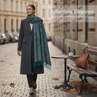 Yunnan Lijiang Ethnic Style Cashew Pattern Scarf Shawl for Women, Thickened Versatile Winter Wrap