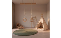 Adjustable Wooden Gymnastic Rings Secure Gym Rings with Rope Load-Bearing Heavy Duty for Backyard