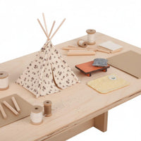 DIY Mini Teepee Kit Handmade 1:12 Scale Dollhouse Tent for Hobbyists, Collectors