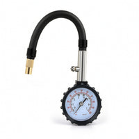 Handheld Tire Pressure Gauge with Air Bleeder Valve Mechanical Tire Pressure Gauge with Rubber Hose Flexible Long-Lasting for Garage