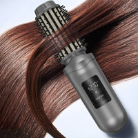 Digital Temperature Display Cordless Curling Brush Shiny Finish Heated Barrel Brush on/off Button