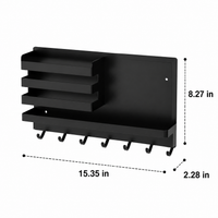 Wall Mounted Organizer with Tray, Carbon Steel Storage Rack, Space Saving Hanging Organizer for Kitchen, 10kg Load