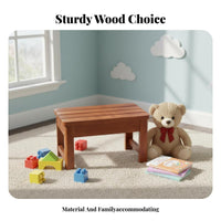 Low Wooden Bench Solid Wood Construction Low-Height Stool Waterproof for Adults