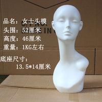 头模女士模特头假发帽子丝巾口罩展示假人头模道具头模型假人头模