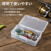 Transparent Tackle Box, Lure Case, Fishing Gear Storage, Plastic, Snap-Open Type