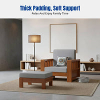 Solid Wood Sofa Set, Minimalist Modern Chinese, Living Room, Straight Row, Removable and Washable, High-Elastic Sponge