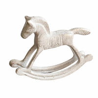 Cast Iron Rocking Horse Distressed Rocking Horse Figurine Antique Desk Ornament for Decorators, Collectors, Bookshelf