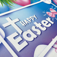 Spring Easter Backdrop Happy Easter Decorations Banner Egg Background Spring Party Decorations for Outside Home Photo Props